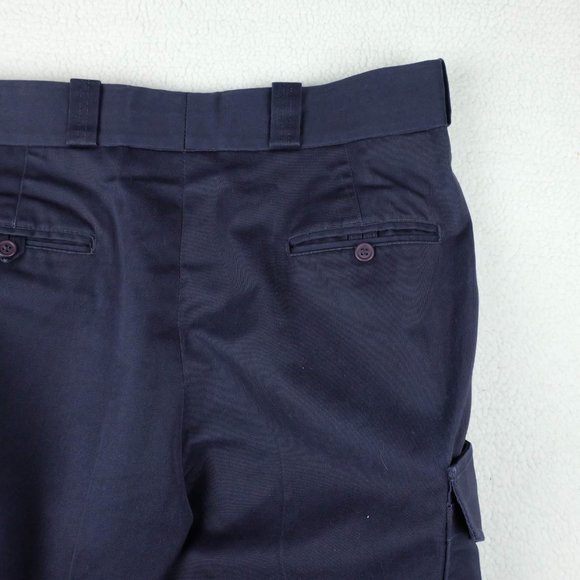 Vintage Cargo Pants Mens 38x30 Navy Blue Heavyweight Canvas Workwear Outdoor 80s - Picture 6 of 12